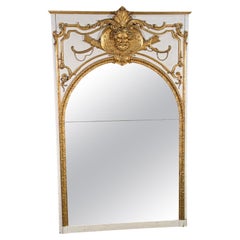 Antique 19th Century Napolean III style Gilded Trumeau Mirror