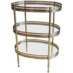 French or Italian Brass Three-Tier Side Table