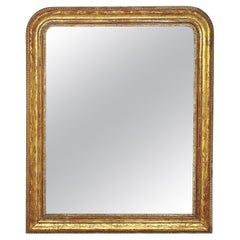 Large Louis Philippe Arch Top Gilt Mirror (H 50 1/2 x W 40 1/2)