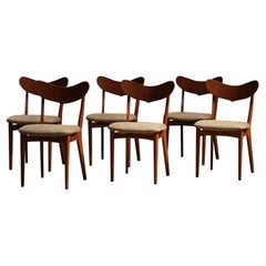 Sillas de Comedor Danesas, Lino - Lote de 6