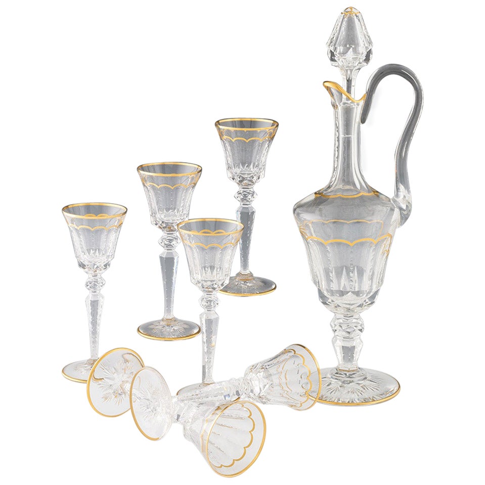 Pichet St Louis Claret avec six verres à vin Motif Excellence en vente
