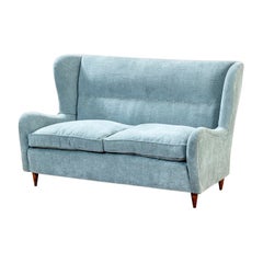 Used 20th Century, Gio Ponti Light Blue Wooden Sofa
