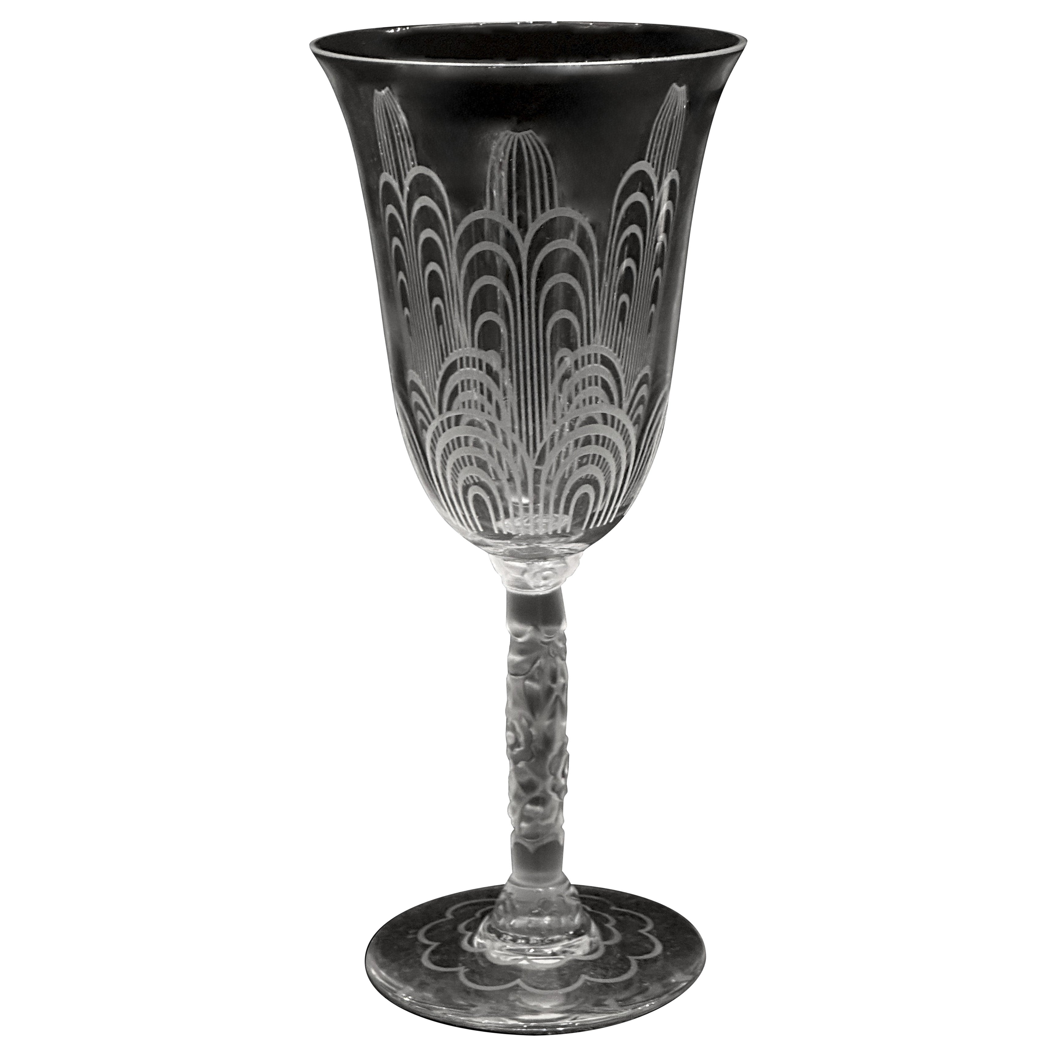 Copa de vino tinto Baccarat, servicio de cristal Jets d'Eau de G. Chevalier Paris 1925