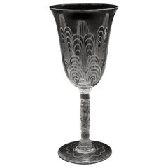 Baccarat red wine glass, Jets d’Eau crystal service by G. Chevalier Paris 1925