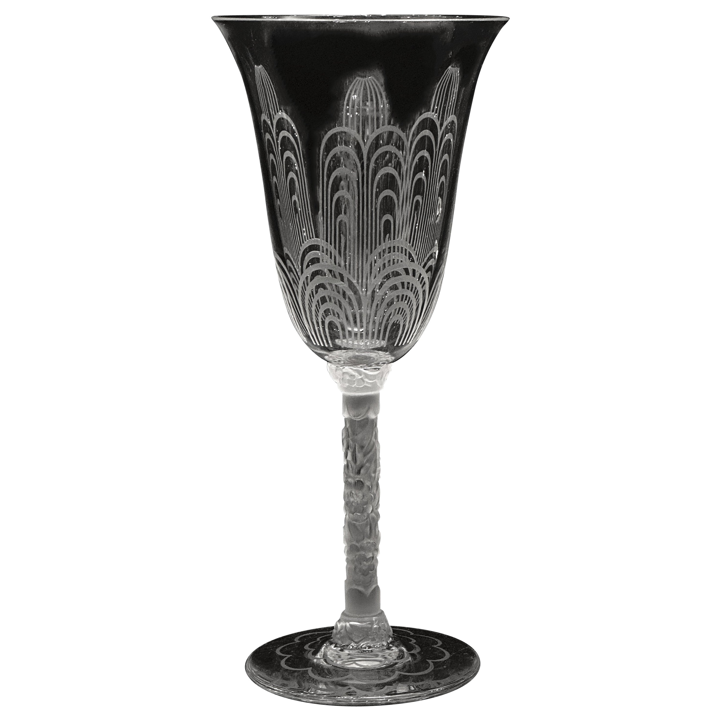 Copa de vino Baccarat, servicio de cristal Jets d'Eau, por G. Chevalier, París 1925