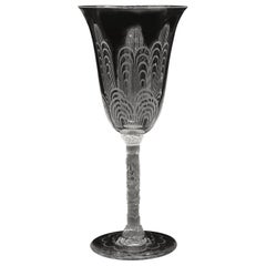 Baccarat wine glass, Jets d’Eau crystal service, by G. Chevalier, Paris 1925