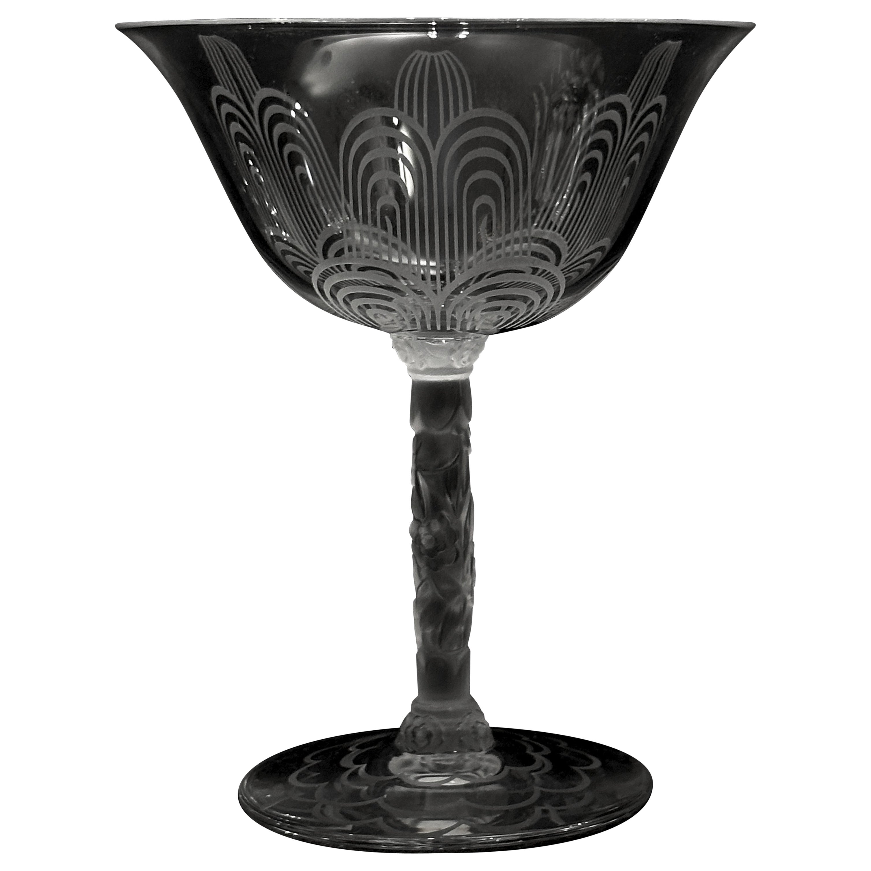 Bicchiere da champagne Baccarat, servizio di cristallo Jets d'Eau, G. Chevalier, Paris 1925