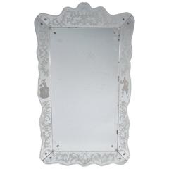 Etched Mirror Italy, Art Moderne, circa 1940 8