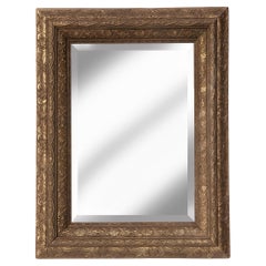 Large Victorian Aged Gold Beveled Mirror