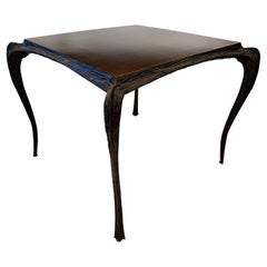Original Sculpted Bronze Paul Evans for Directional Brutalist Card Table