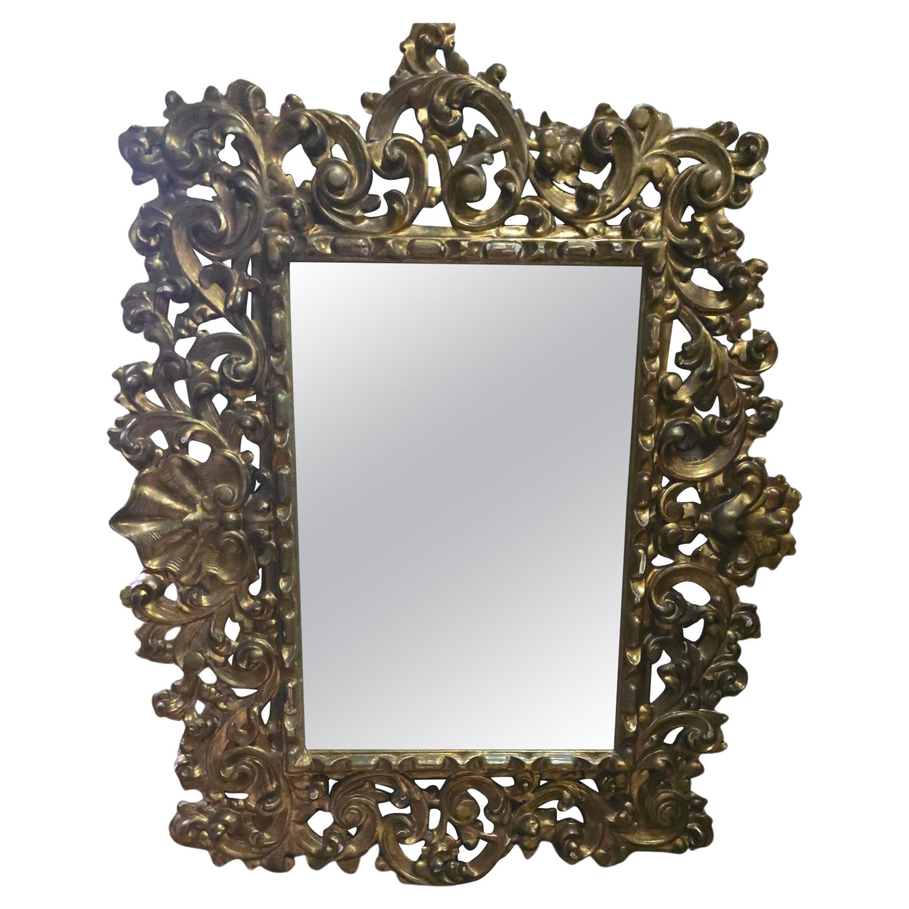 Large Gilded Wooden Mirror – 18th Century
