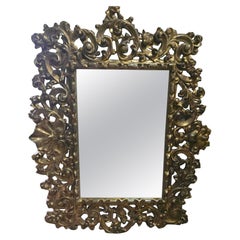 Antique Large Gilded Wooden Mirror – 18th Century