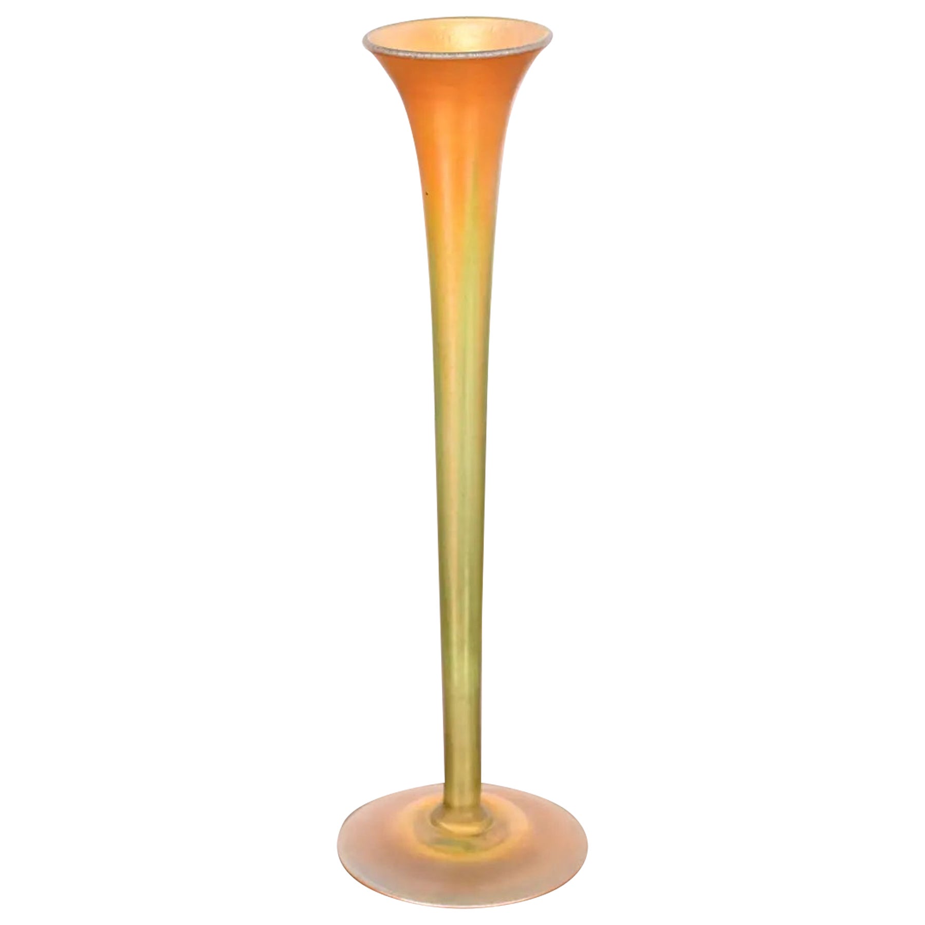 Louis Comfort Tiffany Favrile schillernde Kunstglas Knospe Vase