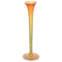 Louis Comfort Tiffany Favrile Iridescent Art Glass Bud Vase