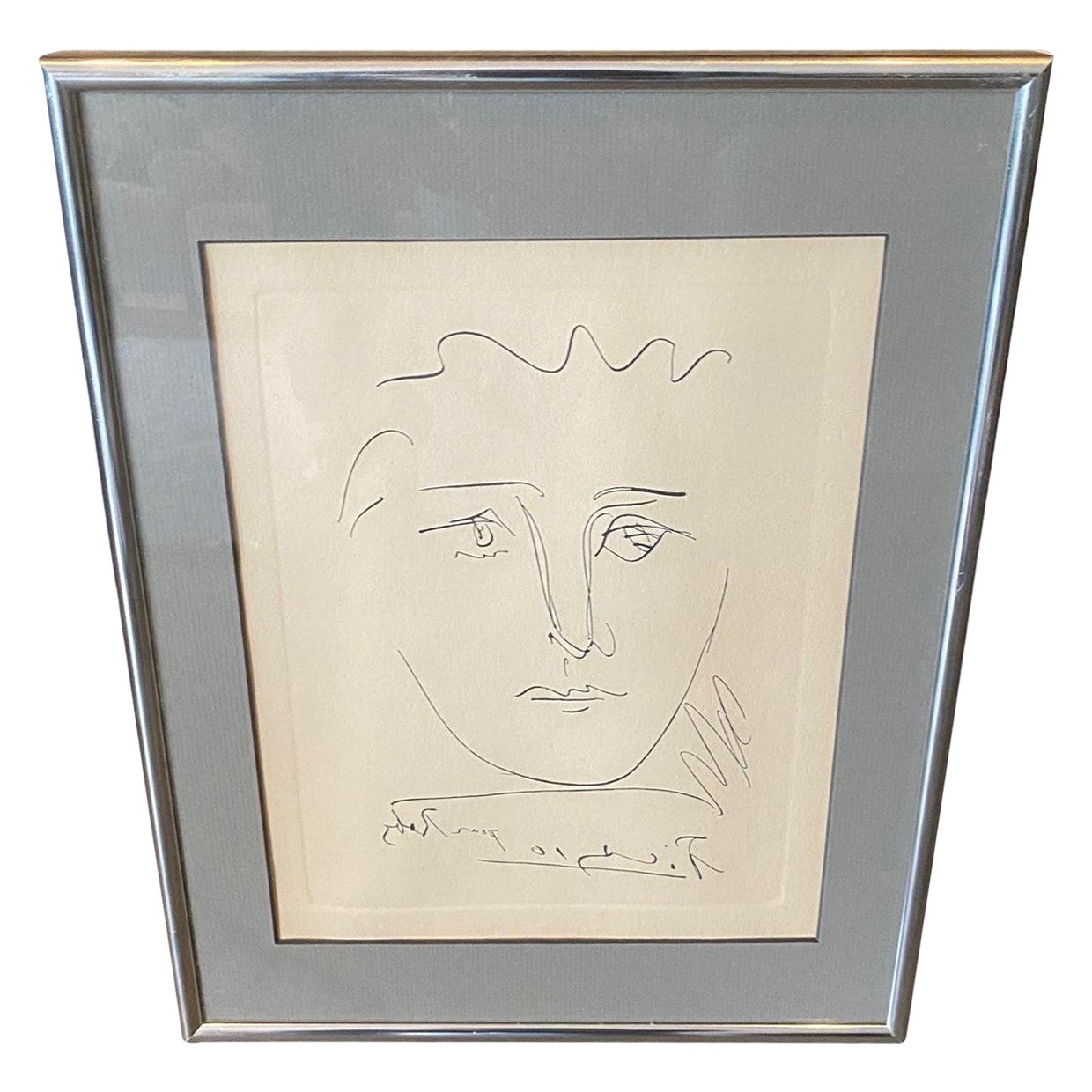 Grabado al aguafuerte de mediados de siglo firmado por Pablo Picasso Pour Roby (L'Age de Soleil), 1968