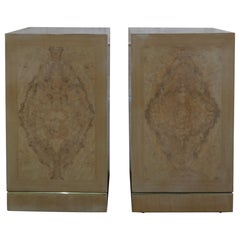 Mid-Century Burl Wood Pedestals by Drexel Heritage  - Set of 2