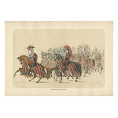 Comandante con escolta - Una majestuosa procesión de caballería del Festival de Berna de 1853