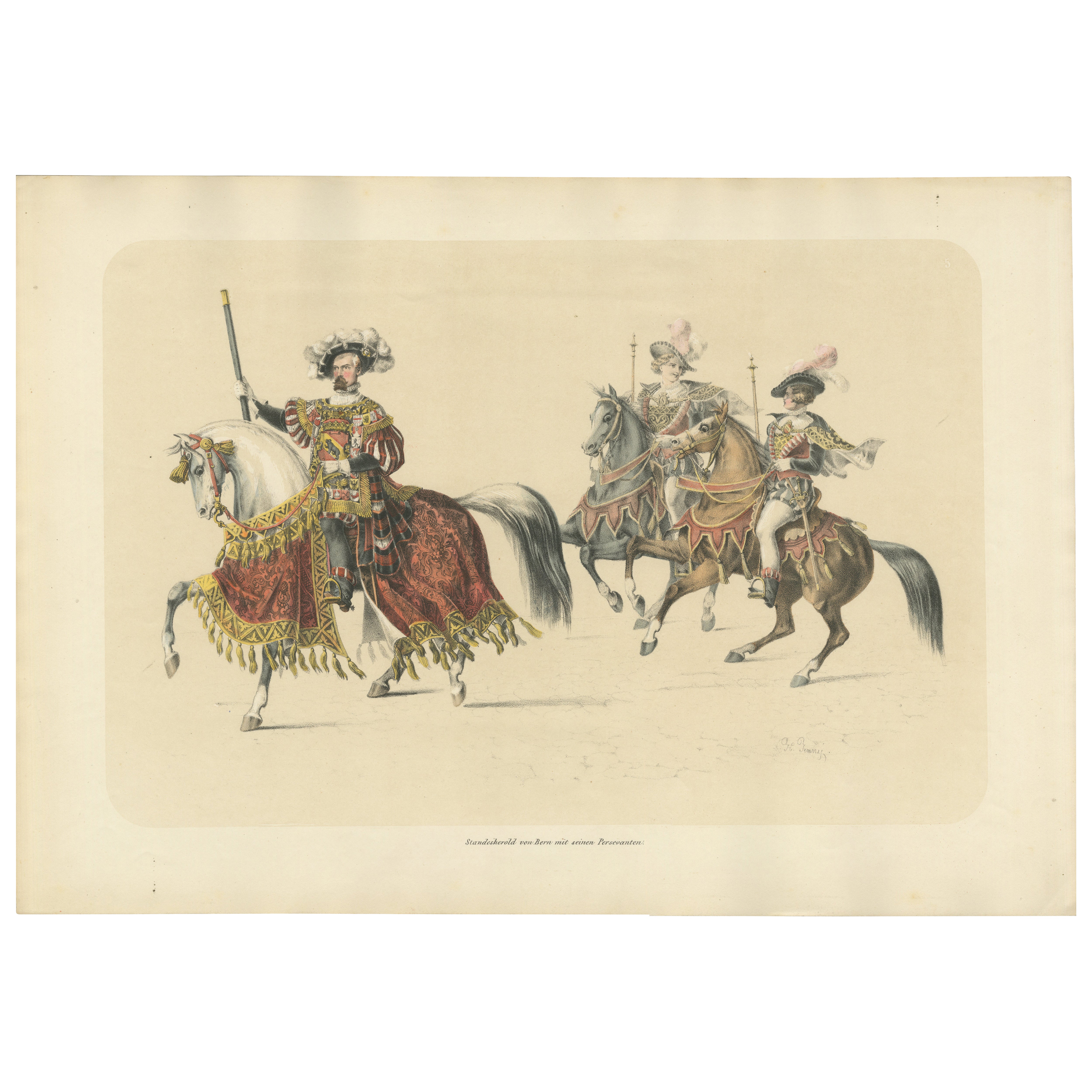 Der Berner Stadthauptmann und sein Gefolge - Grand Cavalcade, ein Schweizer Fest von 1853