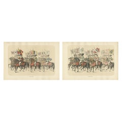 Antique The Banner Bearers of Bern – A Grand Cavalcade of Swiss Heraldry, 1855