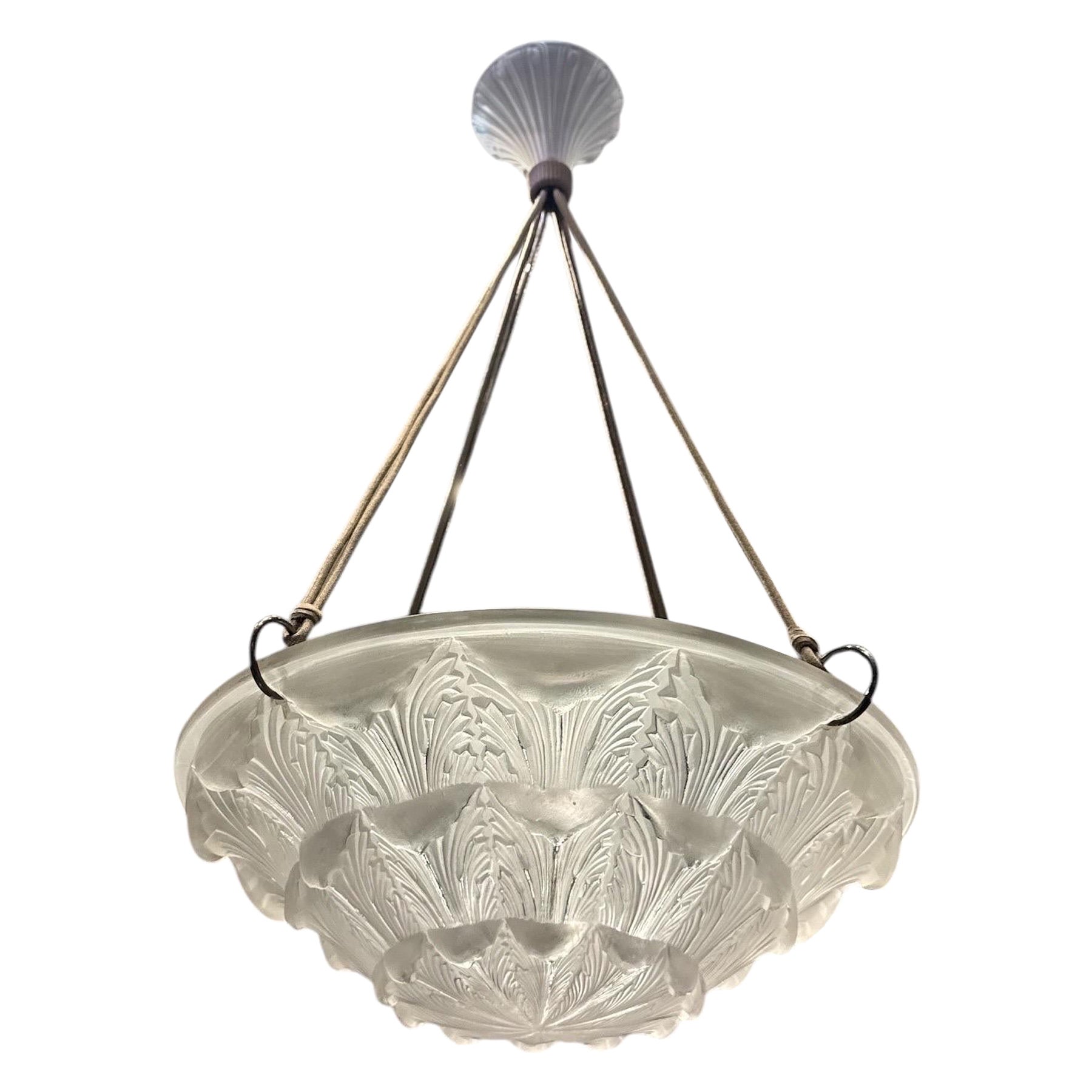 Gaillon, Art-Déco-Glas-Kronleuchter, Gaillon  von R. Lalique im Angebot