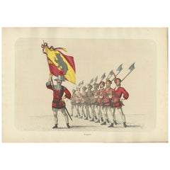 Bernese Banner Carrier Leading Halberdiers in der Schweizer Konföderation, Seiteneinrichtung 1855