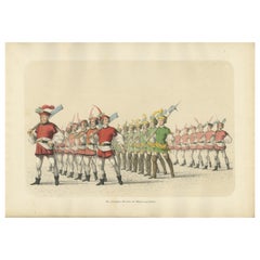 March of the Butchers and Tanners in the Festive Procession of Bern, 1855 Litho