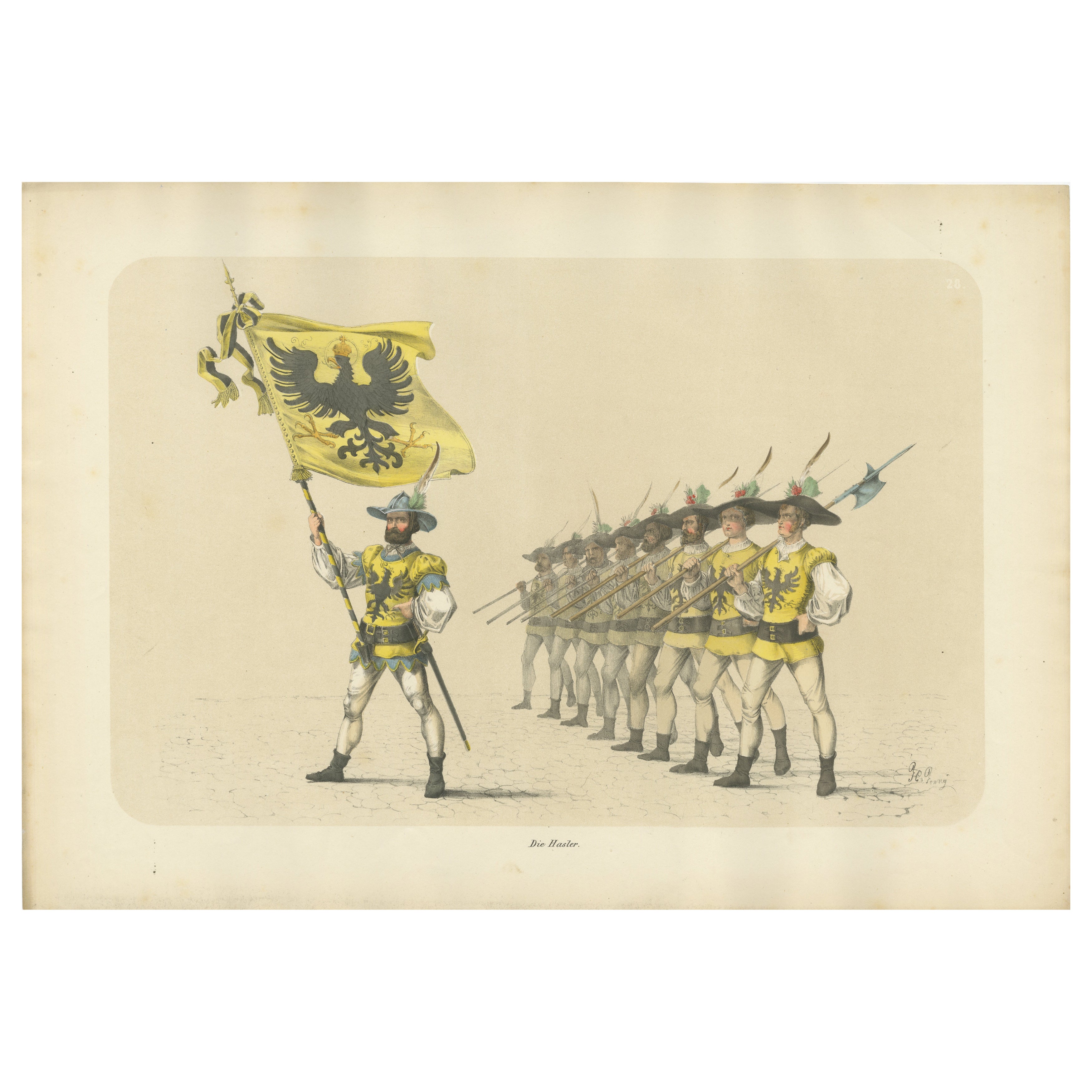 March of the Imperial Guards in the Bernese Festive Procession, 1855 Lithographie