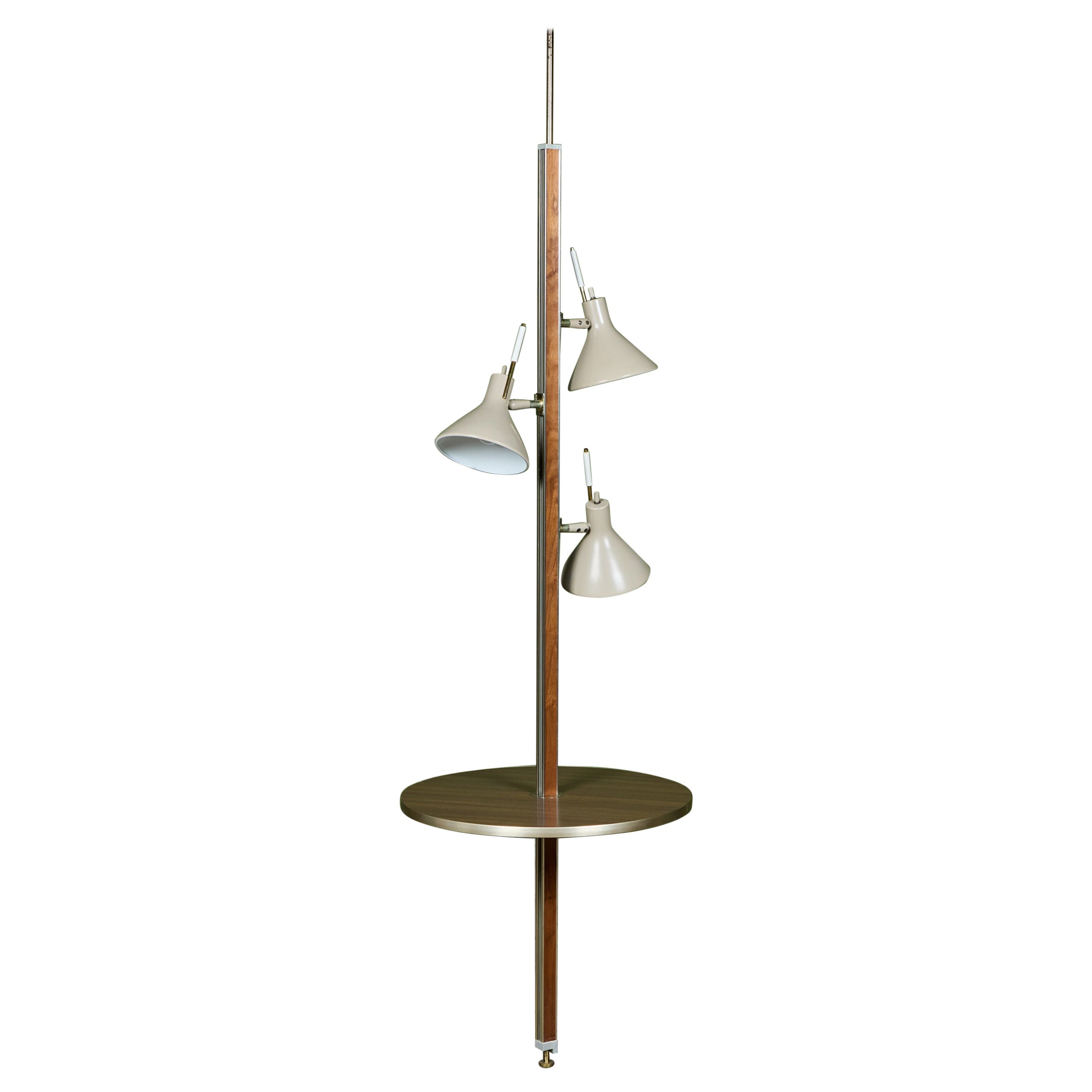 Gerald Thurston Three-Shade Tension Pole Floor Lamp for Lightolier