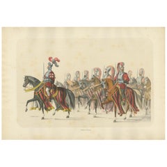 Escolta de caballería suiza en el Gran Desfile - Entrada de Berna en la Confederación, 1855