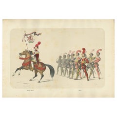 Marten Banner Carrier and Swiss Military Musicians in Festive Procession, 1855