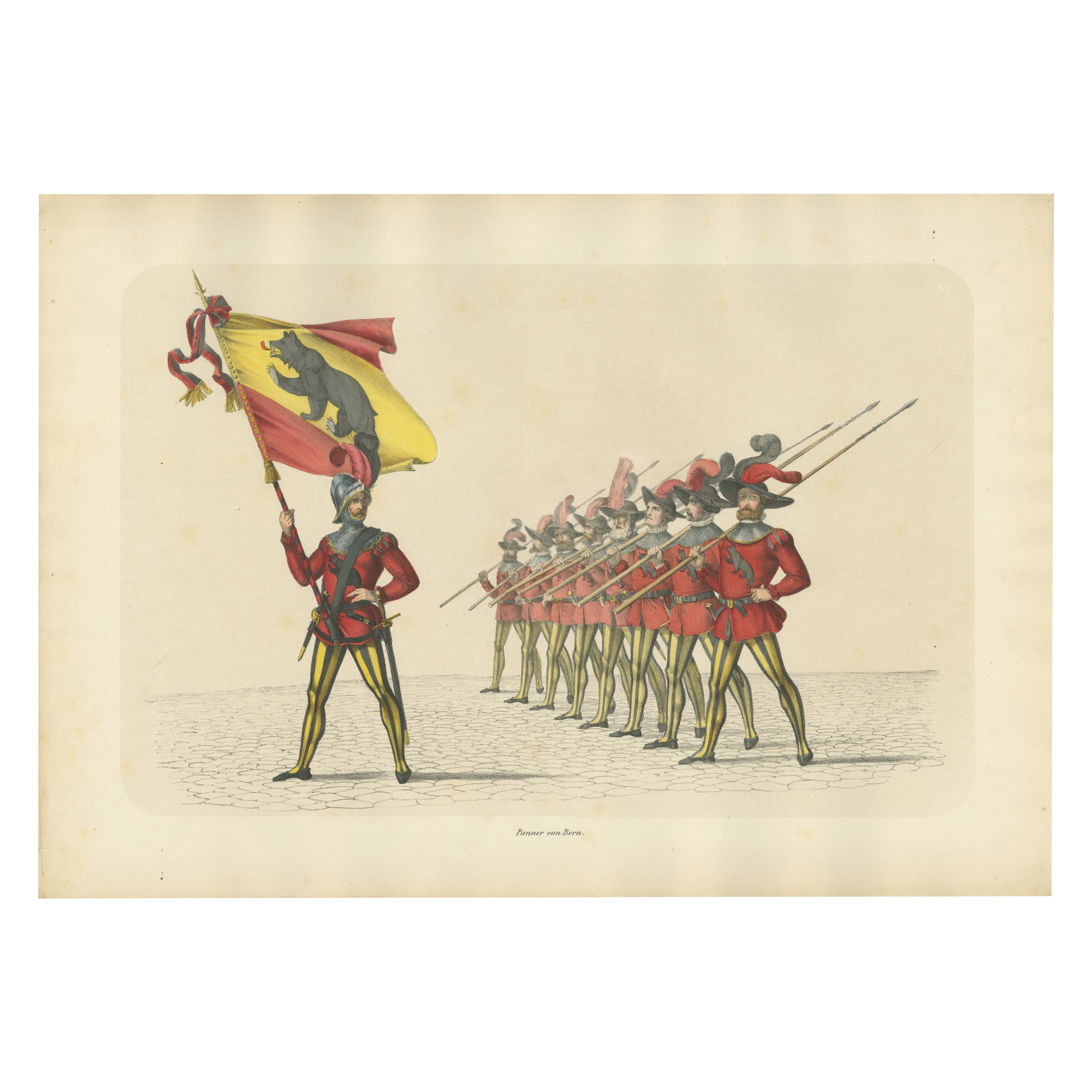 Il portabandiera di Berna alla guida di una formazione di fanteria svizzera, Pubblicato nel 1855