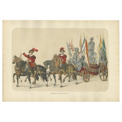 Una procesión triunfal - Banderas y armaduras capturadas de las victorias suizas, 1855