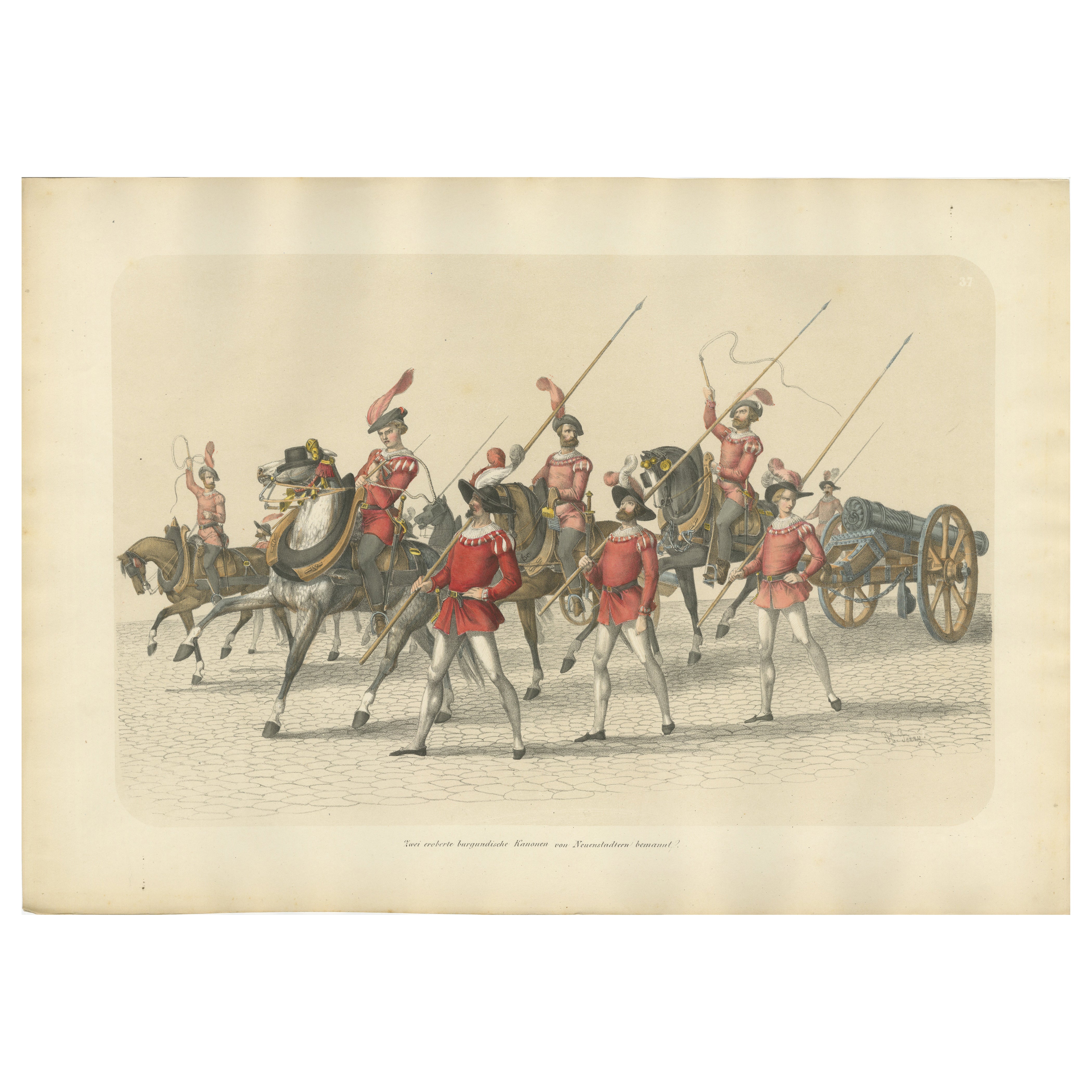 1855 Swiss Victory Parade – Captured Burgundian Cannons in Triumphal Procession