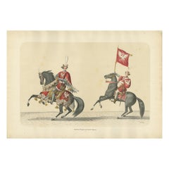 1855 Desfile caballeresco en Suiza - El Conde de Bregenz y su estandarte