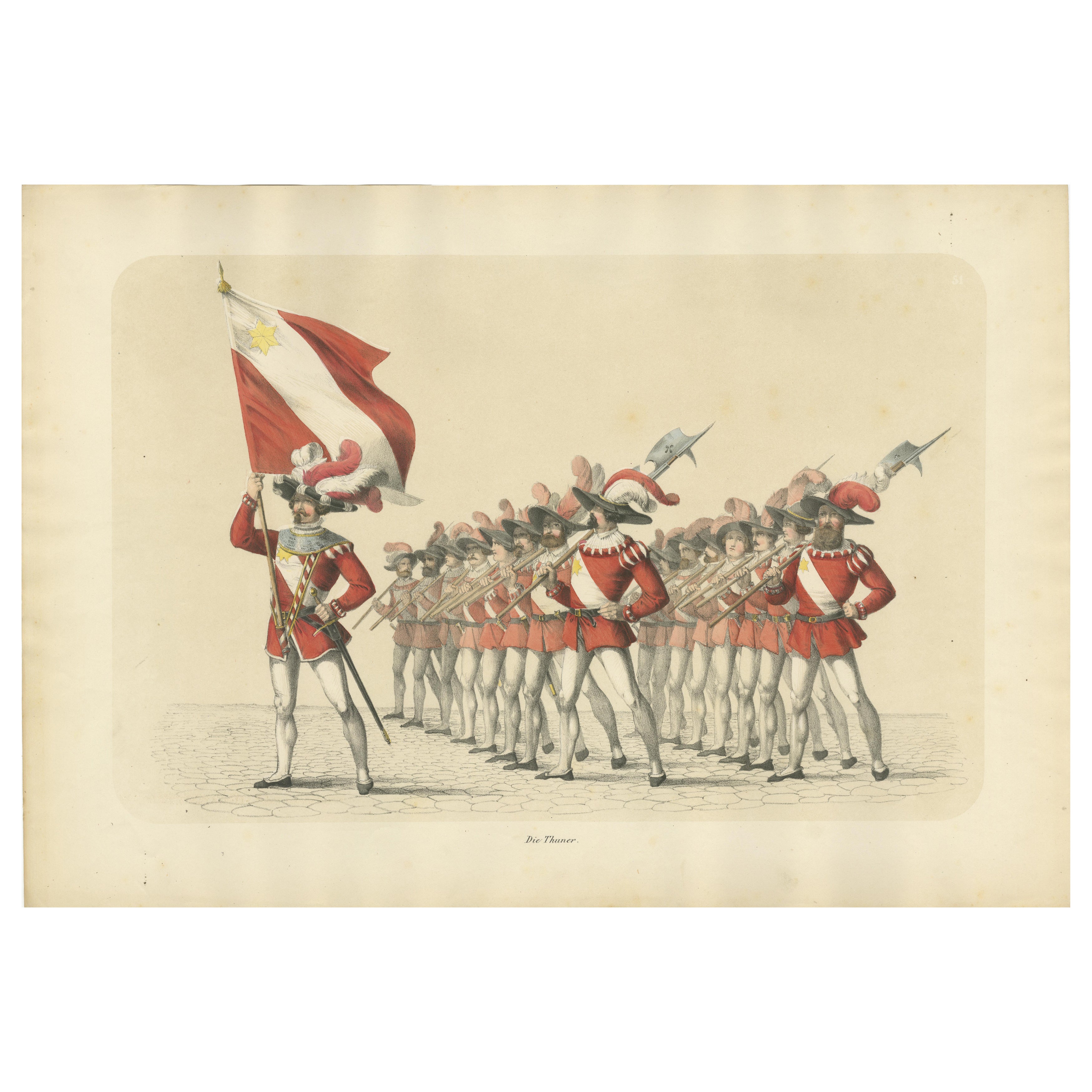 Swiss March of Honor – The Thun Militia in Ceremonial Splendor, 1855