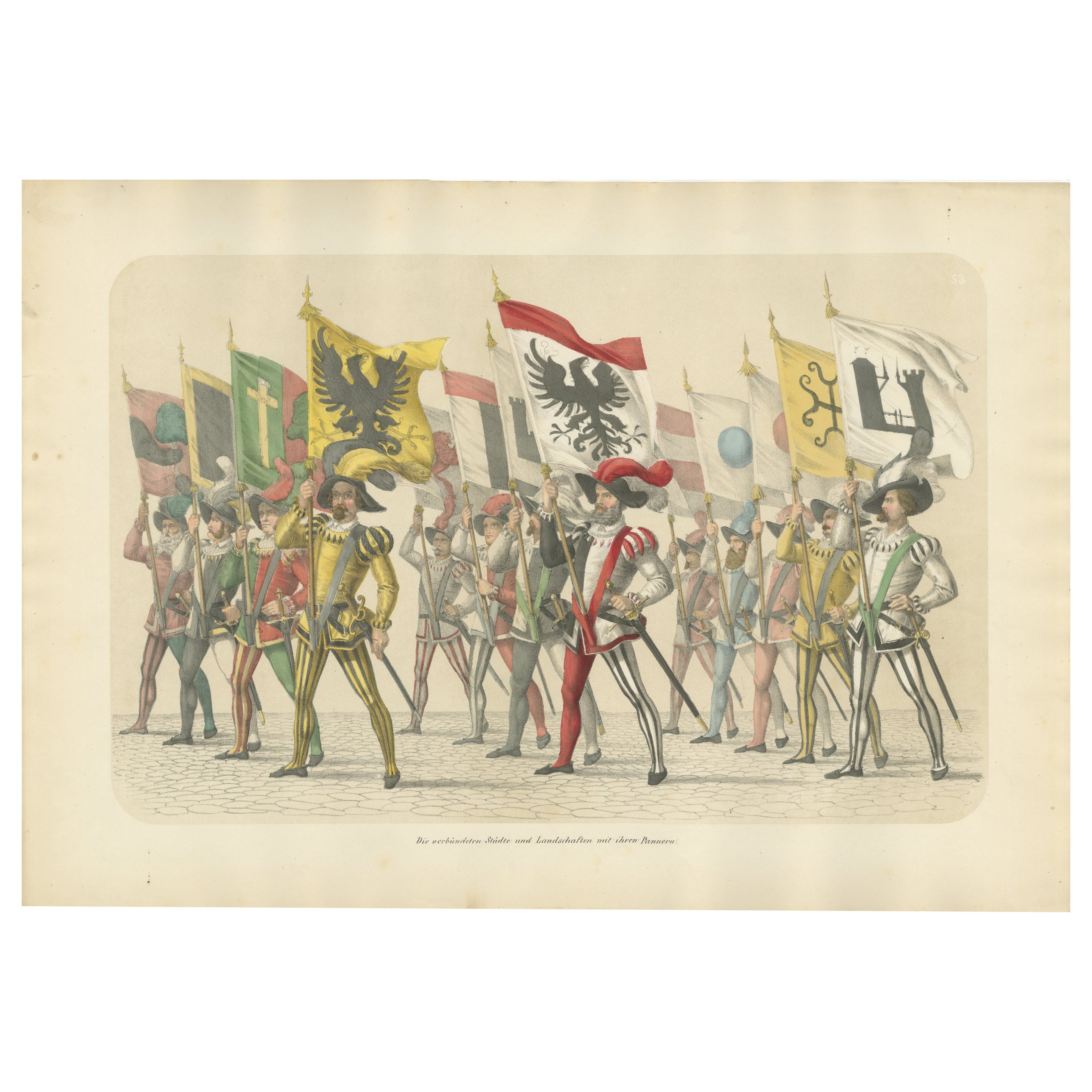 Parade of Unity – The Allied Cities and Territories with Their Banners, 1855