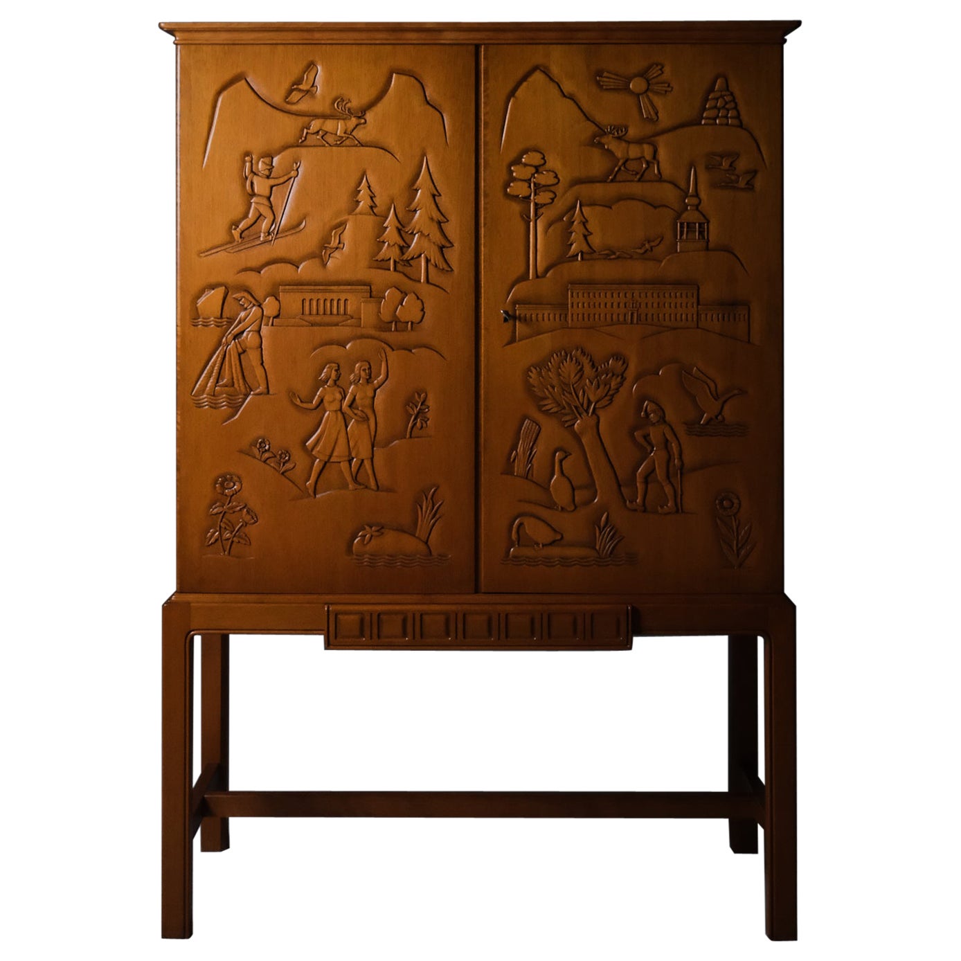 Armoire d'Eugen Höglund pour Bildh. verkstad Vetlanda, Suède, années 1940