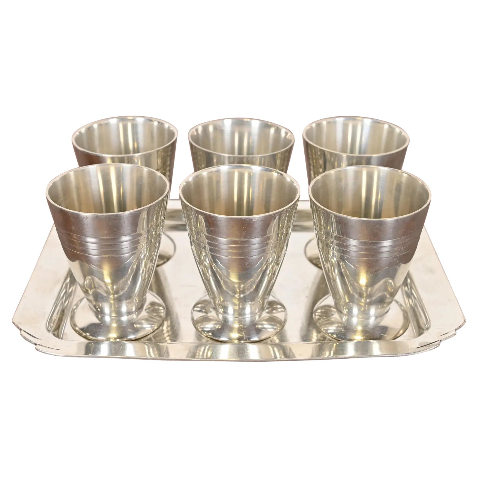 Karl Kipp Art Deco Pewter Cocktail Set, Circa 1920s