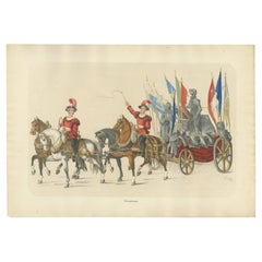 Antique Triumphal Chariot – A Grand Display of Conquered Armor and Banners, 1855