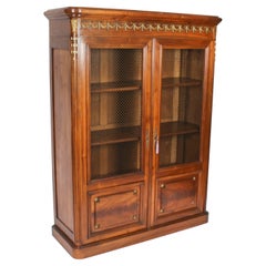 Bibliothèque Empire Antiques en noyer à 2 portes 19ème siècle