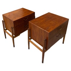Vintage Sculptural pair of  Teak Nighstands