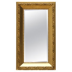 Antique Floral Carved Giltwood Framed Mirror C1930