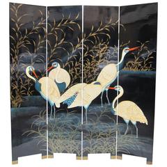 Lacquered Screen, Japan, 19th Century.