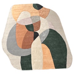 Abstract Earth Tone Rug with Organic Shape by RAG home
