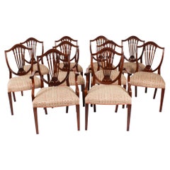 Vintage Set Ten Wheatsheaf Dining Chairs Brights Nettlebed 20th Century