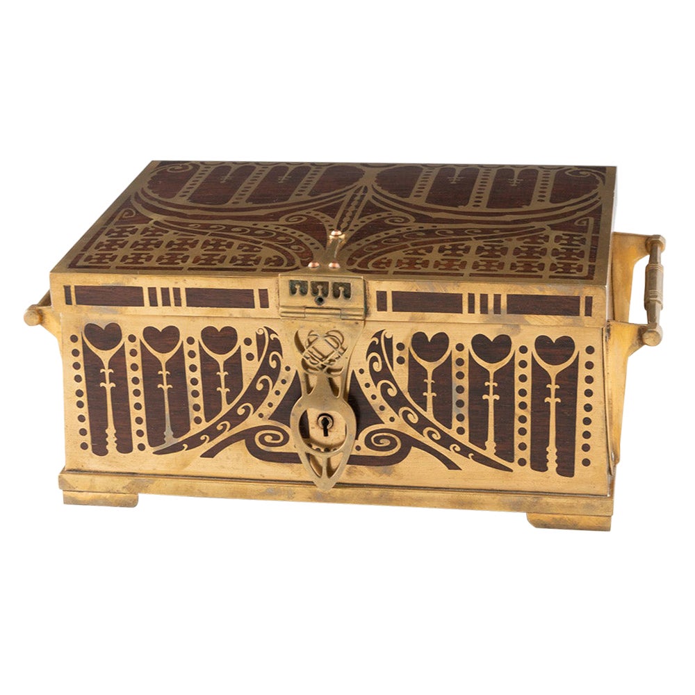 Erhard und Söhne Jugendstil Schmuckschatulle um 1900 im Angebot