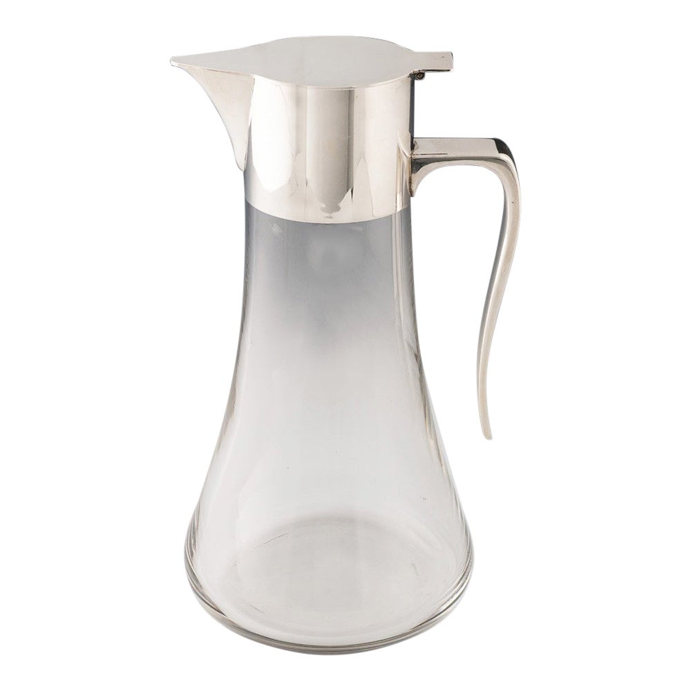 Cruche à claret en verre et en argent de Robert Welch 1974 en vente