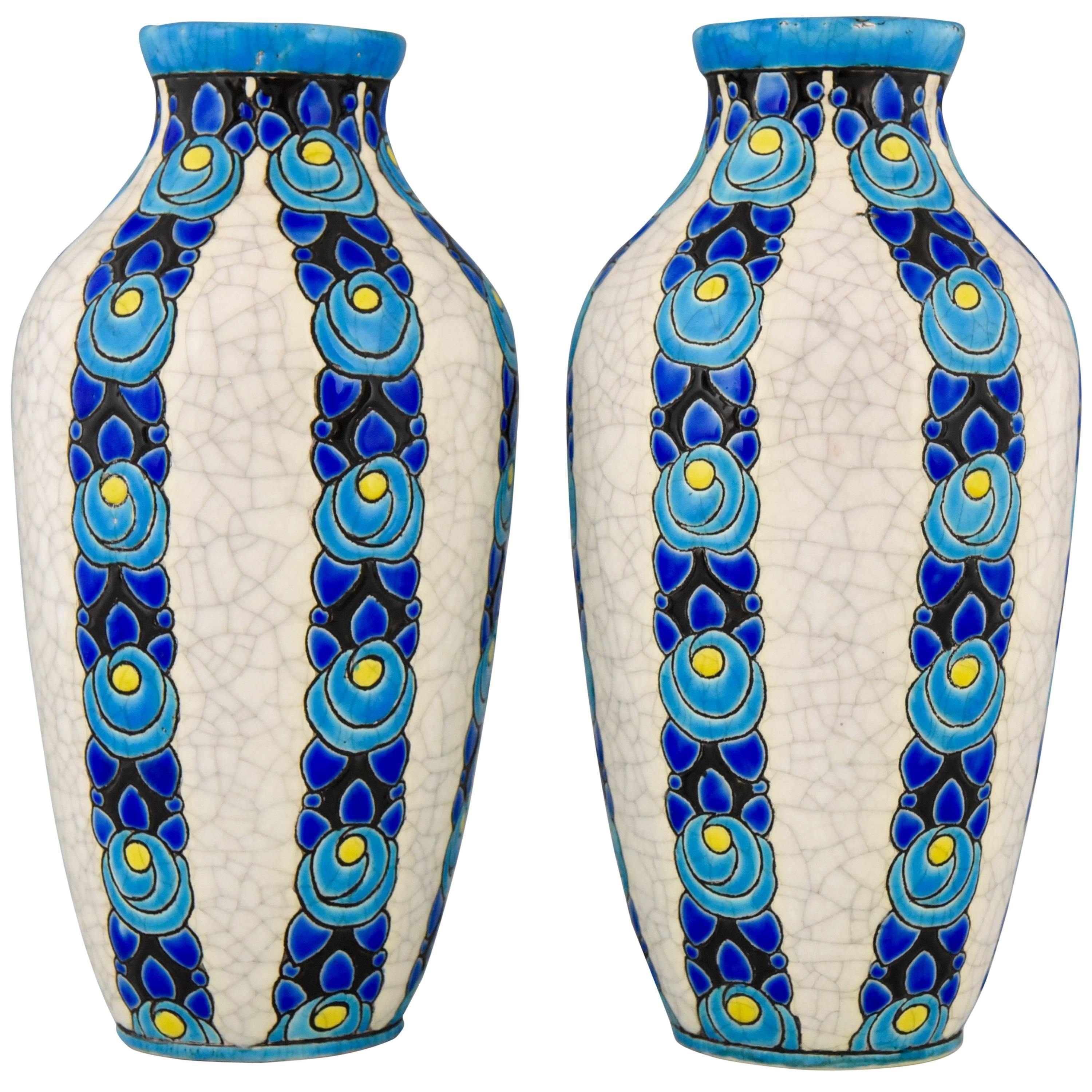 Vases Art déco de Charles Catteau pour Boch Freres, 1924