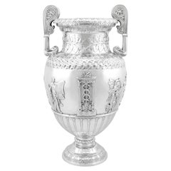 Antique Victorian Sterling Silver Presentation Vase / Centrepiece