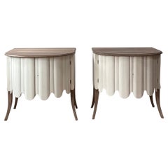 A Pair of Scallop Fronted Commode Chests, French 1950's